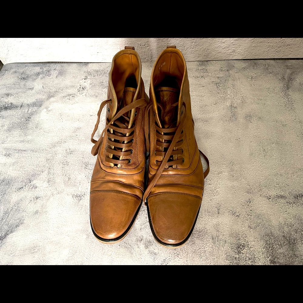 JOHN VARVATOS BROWN LEATHER BOOTS SZ 10